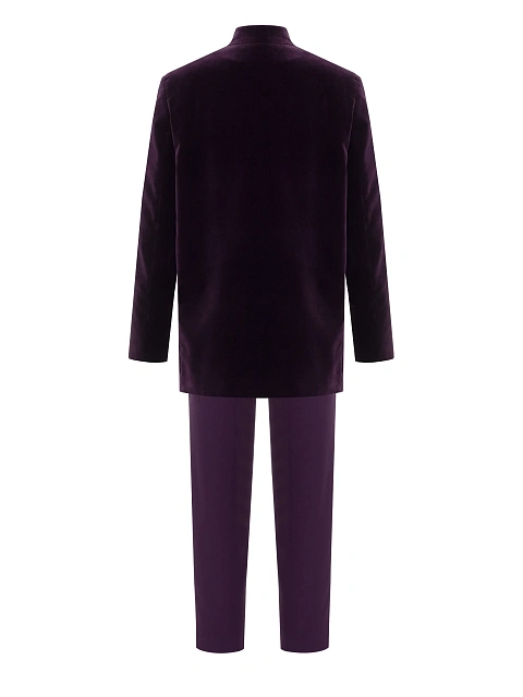 Фиолетовый костюм-тройка из бархата и шелка, 5 Фиолетовый костюм-тройка из бархата и шелка, 5