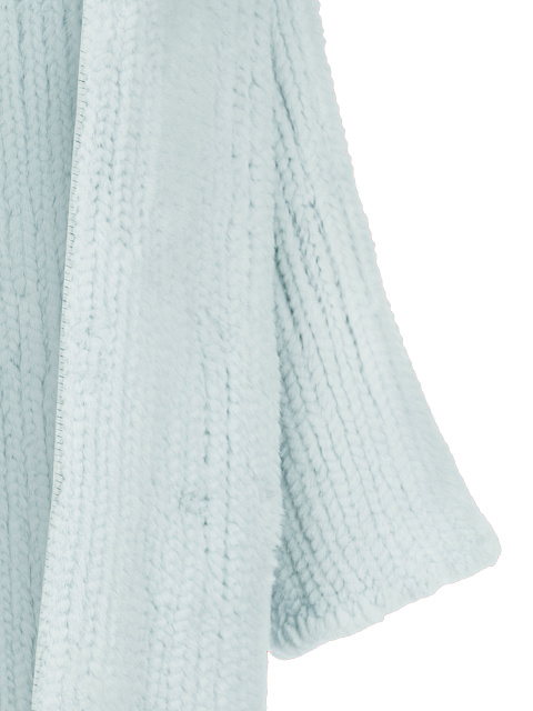 Светло-голубая вязаная шуба из норкового меха, 3