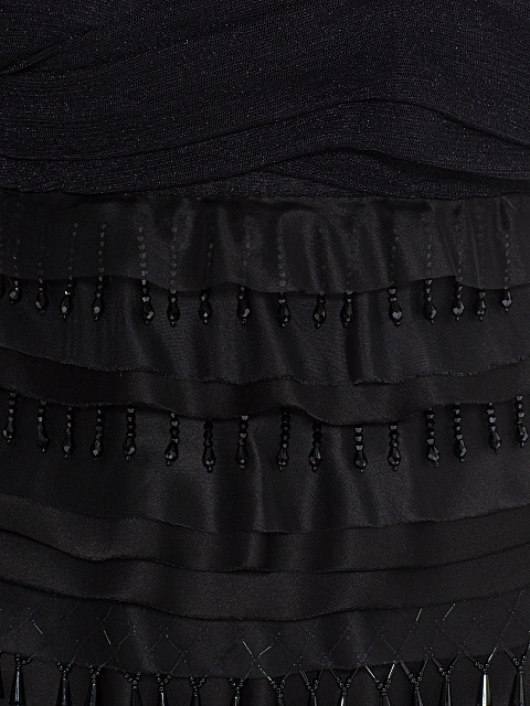 Черное платье-миди с вышивкой , 3