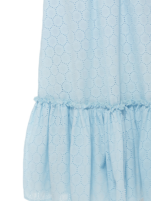Голубая юбка-миди из хлопкового кружева, 4