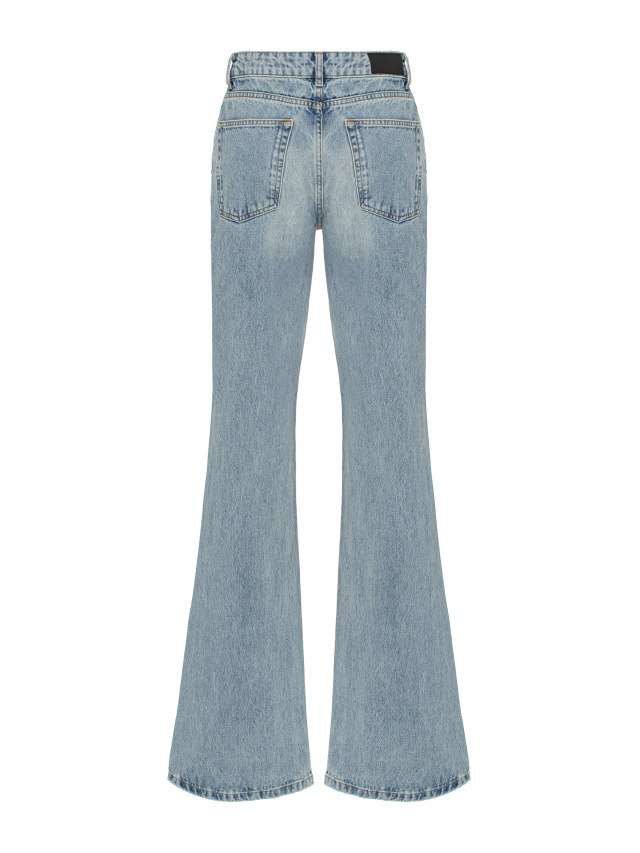 Расклешенные голубые джинсы из хлопка, 2
