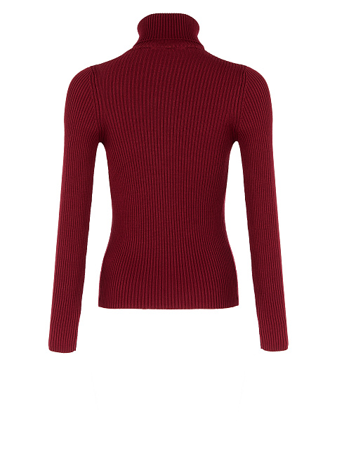 Бордовая трикотажная водолазка в рубчик, 2 Бордовая трикотажная водолазка в рубчик, 2