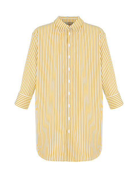 Хлопковый сет из белого бра и желтой рубашки в полоску, 4