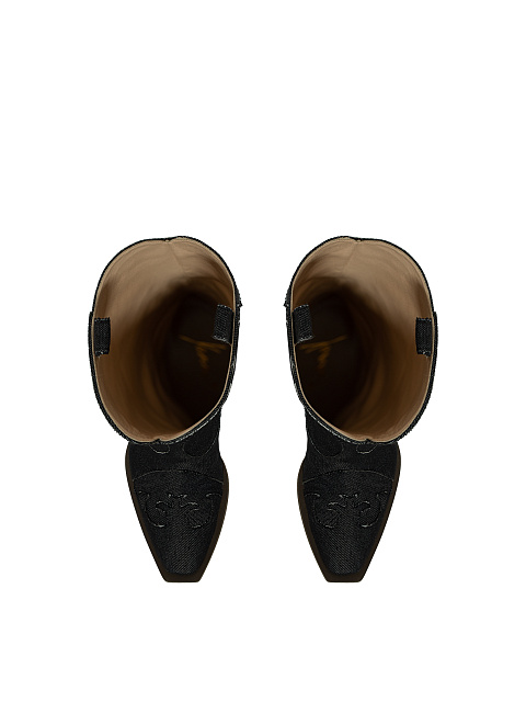 Черные казаки из денима с цепочкой, 4