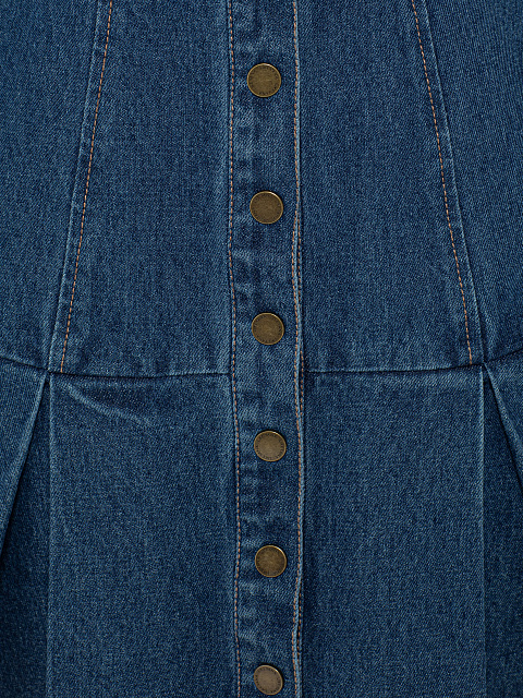 Темно-синее платье-мини из денима, 3