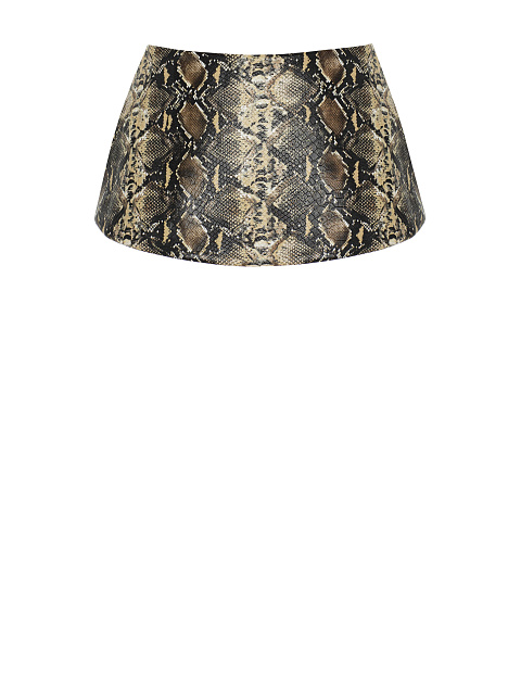 Бежевая баска из эко-кожи со змеиным принтом, 2