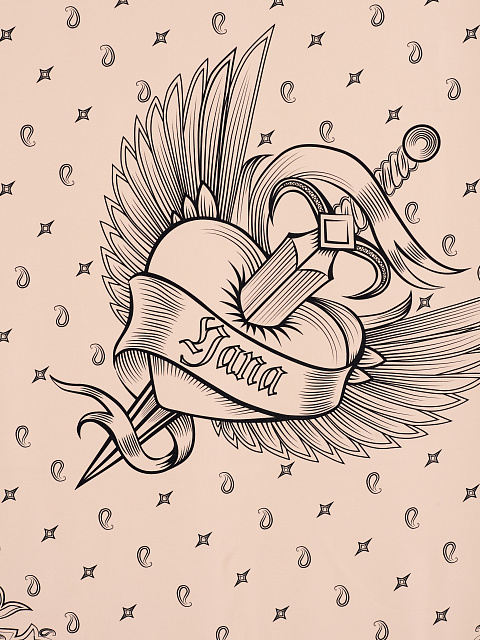 Большой розовый шелковый платок с принтом, 2