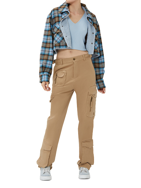 Синяя рубашка в клетку с подкладкой из искусственного меха, 6 Синяя рубашка в клетку с подкладкой из искусственного меха, 6