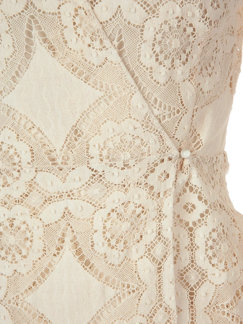Светло-бежевое кружевное платье-мини на запах, 4 Светло-бежевое кружевное платье-мини на запах, 4