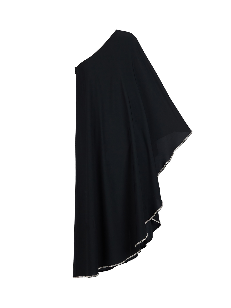Черное асимметричное платье-миди со стразами, 1