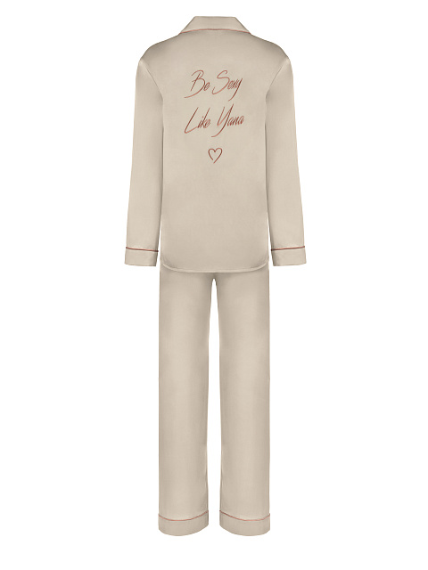 Бежевая шелковая пижама, 2 Бежевая шелковая пижама, 2