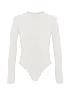 Белое боди с длинным рукавом и круглым вырезом