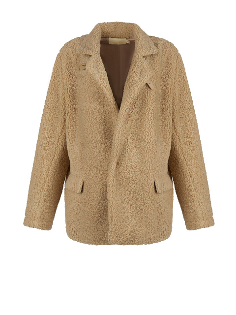 Бежевый жакет из эко-меха, 1