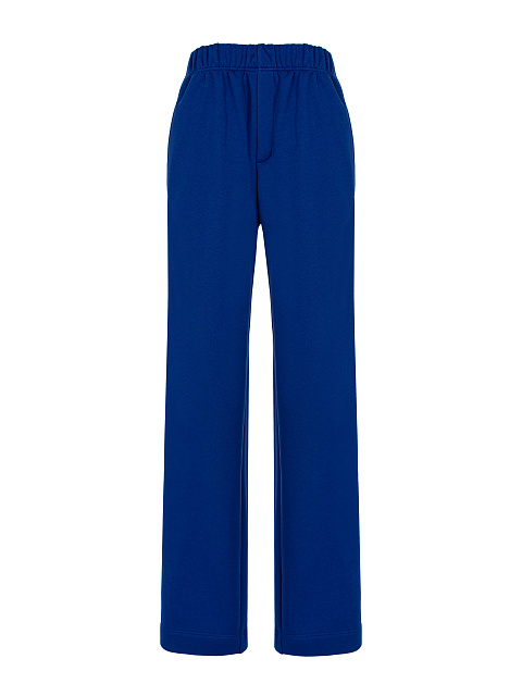 Синий костюм с вышивкой и кнопками на лампасах, 3