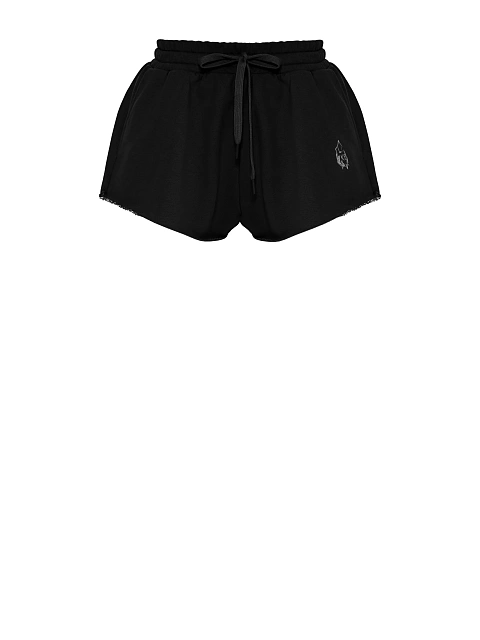 Черный костюм из футера с шортами, 3