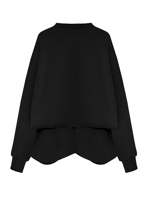 Черный костюм из футера с шортами, 2