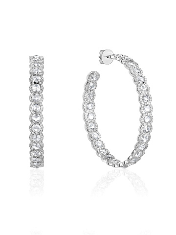 Хупсы с бриллиантами Rose Cut, 1