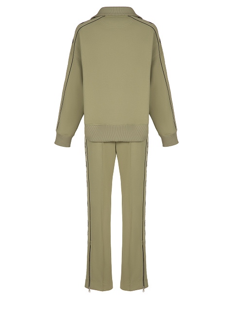 Оливковый трикотажный костюм с вышивкой YD, 2 Оливковый трикотажный костюм с вышивкой YD, 2