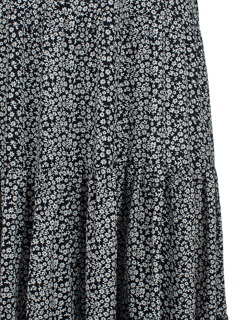 Черный костюм из платья-миди и рубашки с цветочным принтом, 5