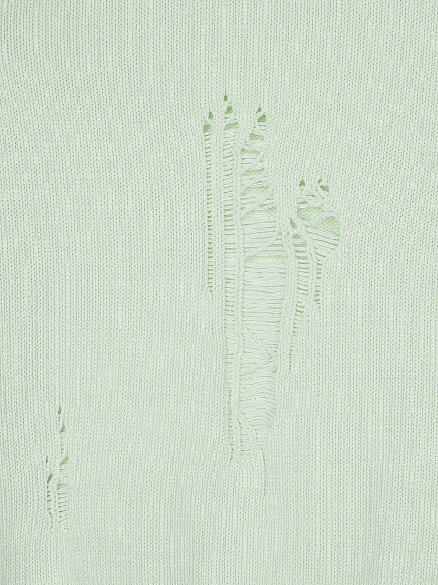 Мятный хлопковый свитер с дырками, 3 Мятный хлопковый свитер с дырками, 3