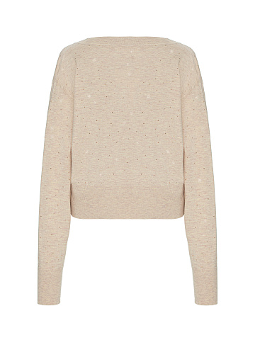 Розовый пуловер из кашемира в стразах, 2