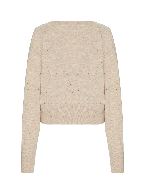 Розовый пуловер из кашемира в стразах, 2