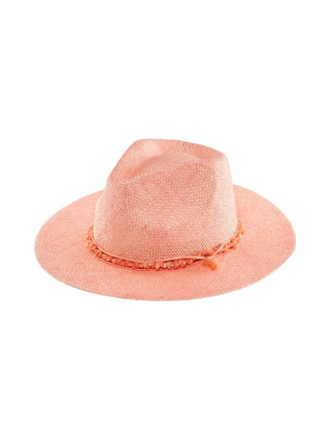 Розовая соломенная шляпа с отделкой из кораллов, 1