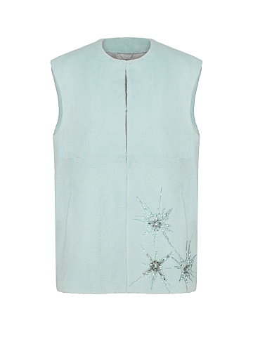 Жилет из норки с вышивкой, 1