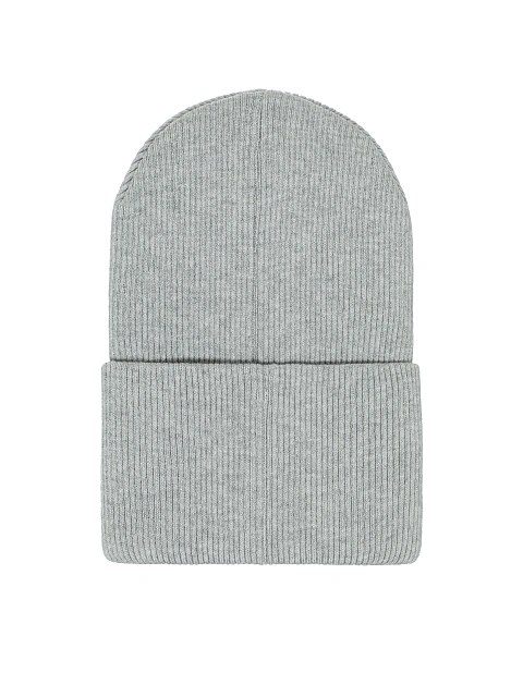 Серая вязаная шапка в рубчик, 2