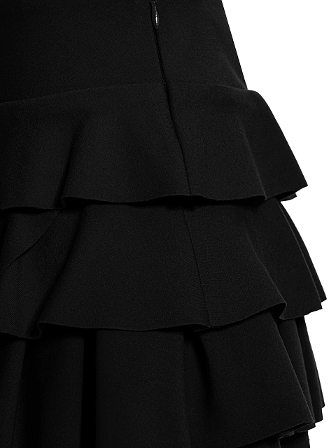 Черная трикотажная юбка-мини с рюшами, 3