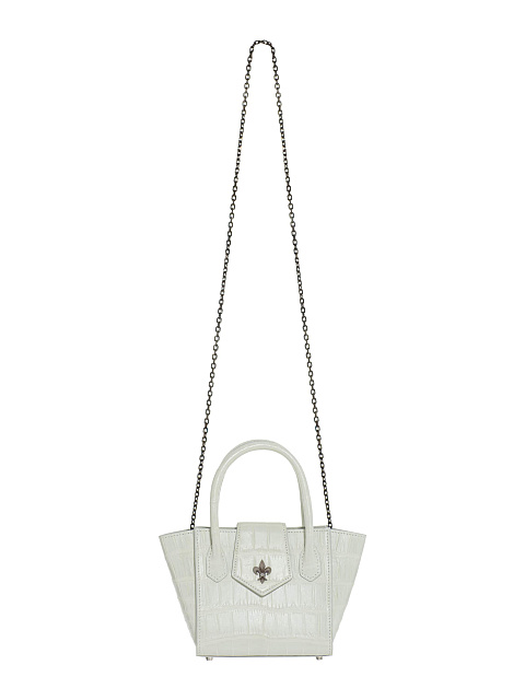 Белая сумка из кожи крокодила, 4