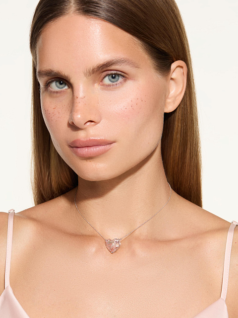 Колье с кулоном из белого золота с розовым бриллиантом LG, 2 Колье с кулоном из белого золота с розовым бриллиантом LG, 2