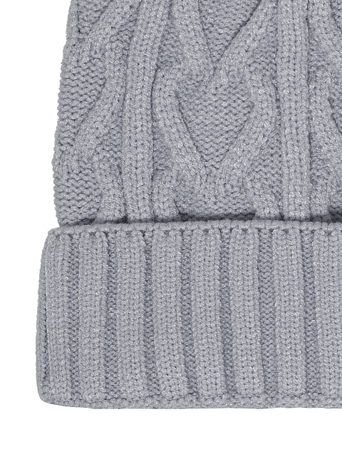 Серая вязаная шапка с косами, 2