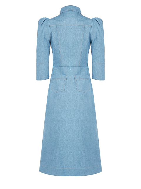 Голубое платье-миди из денима, 2