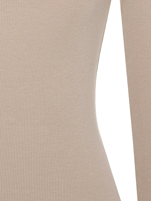 Бежевое боди из хлопка с длинным рукавом, 3