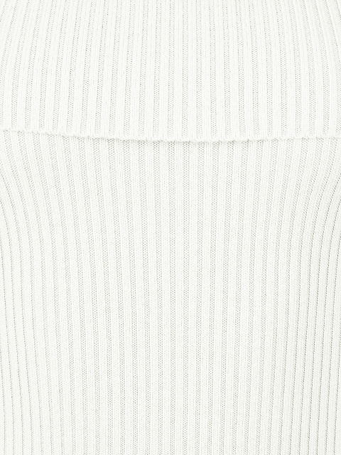 Белый трикотажный джемпер с открытыми плечами, 3