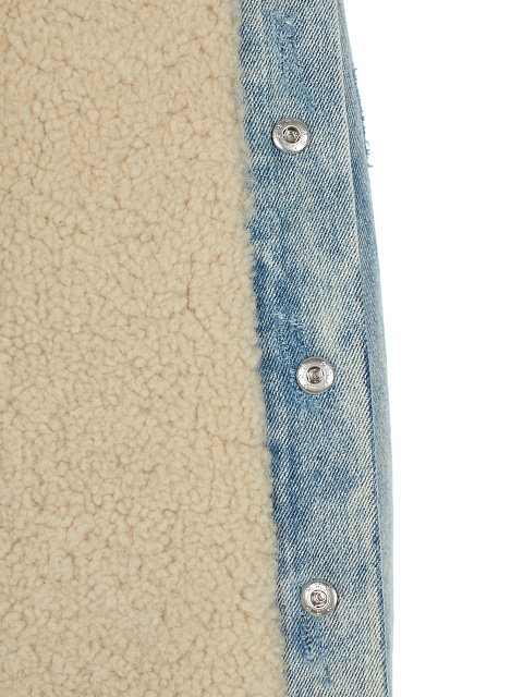 Голубая джинсовая куртка с потертостями и подкладом из овчины, 5 Голубая джинсовая куртка с потертостями и подкладом из овчины, 5