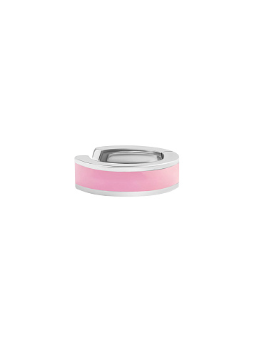 Узкий кафф из белого золота с эмалью Sakura Color, 1