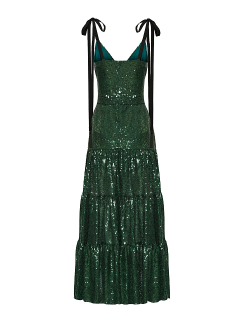 Зеленое платье-сарафан в пайетках, 2