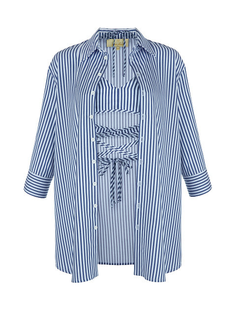 Темно-синий хлопковый сет из бра и рубашки, 1