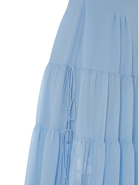 Голубое платье-миди из шифона с кружевом, 4 Голубое платье-миди из шифона с кружевом, 4