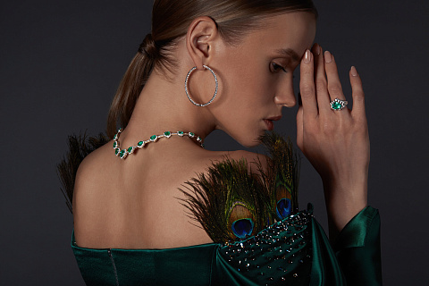 Хупсы из белого золота и бриллиантов, 5 Хупсы из белого золота и бриллиантов, 5