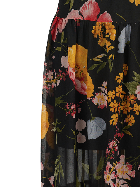 Черное платье-макси из шифона с цветочным принтом, 3 Черное платье-макси из шифона с цветочным принтом, 3