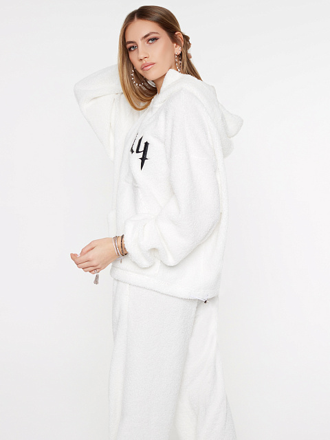 Белый спортивный костюм из ткани букле, 5