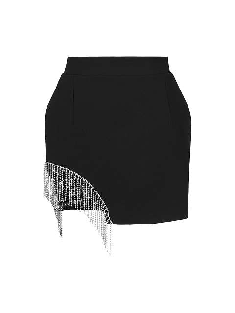 Черный костюм-двойка с бахромой из страз, 4