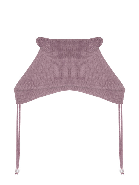 Фиолетовая шапка с ушками из ангоры, 1