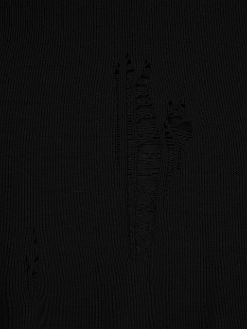 Черный хлопковый свитер с дырками, 3 Черный хлопковый свитер с дырками, 3