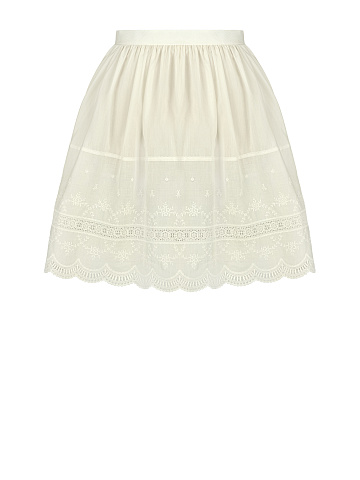 Бежевый подъюбник из хлопка с кружевом, 1