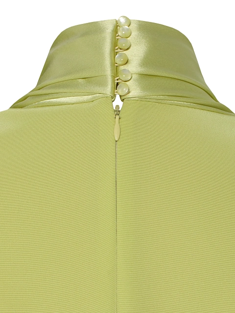 Салатовое платье-миди из шелка, 4