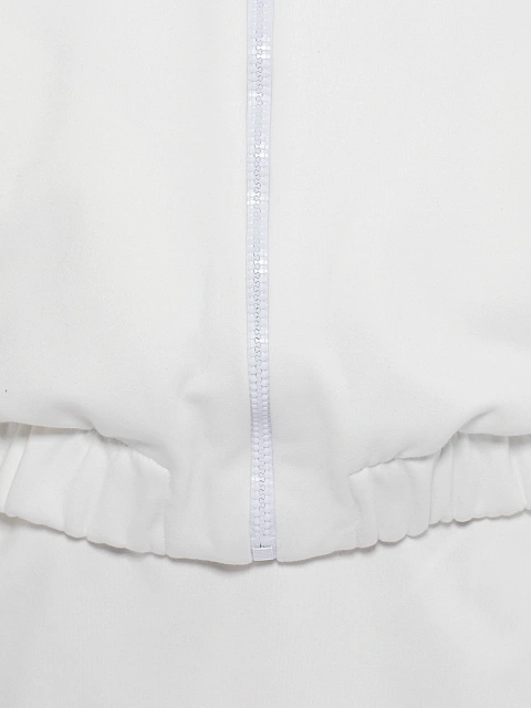 Белый костюм из футера с юбкой-мини, 5